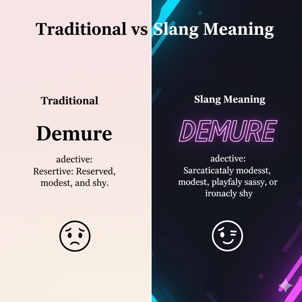 demure meaning slang
