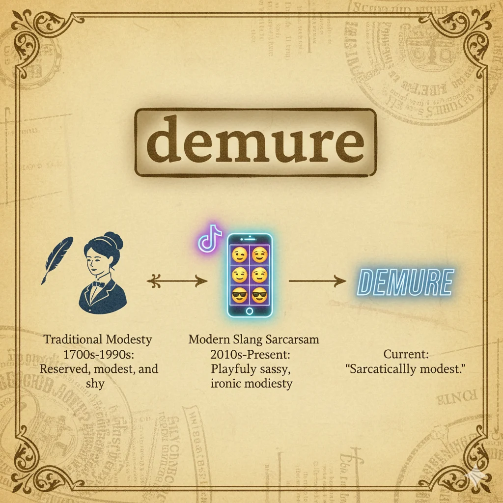 demure meaning slang