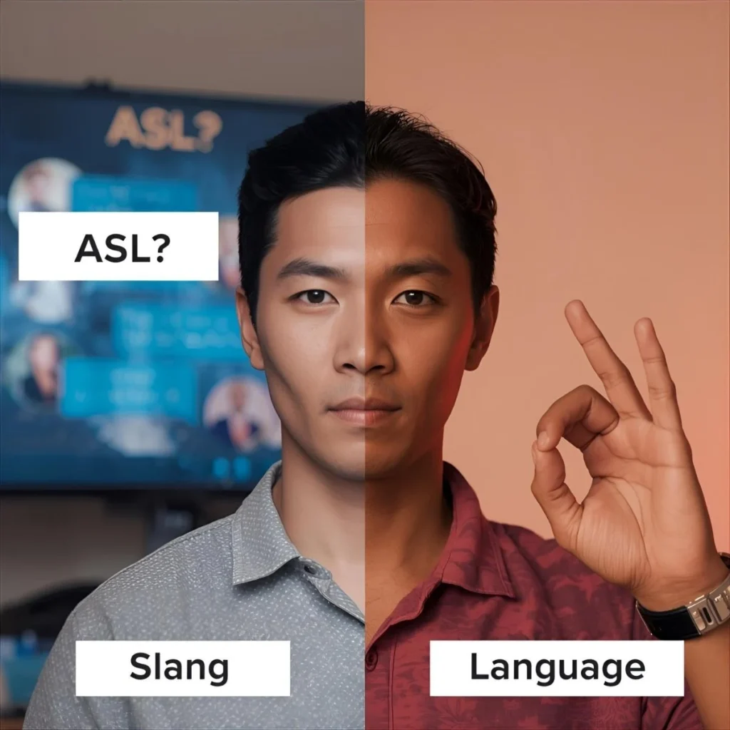 ASL in Internet Slang vs. ASL as American Sign Language