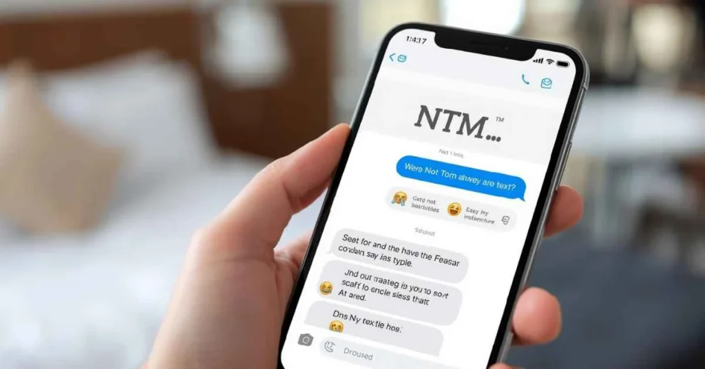 NTM meaning in text message example on smartphone