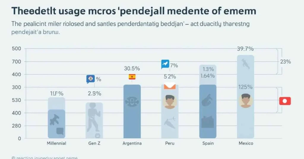 Graph showing pendejo usage across generations and regions