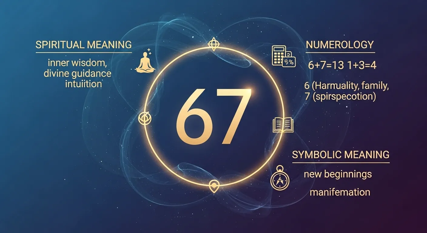 Read more about the article What Does 67 Mean? Spiritual, Numerology & Symbolic Meaning of 67 Explained